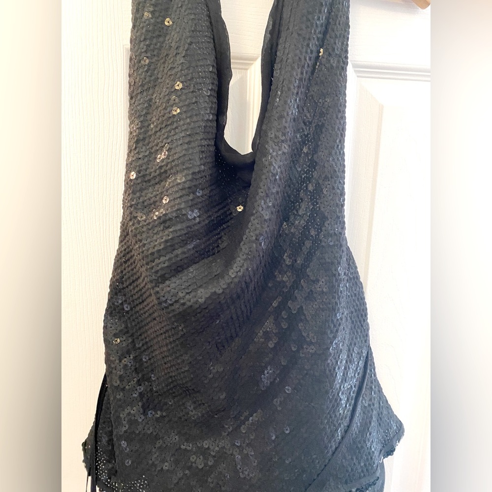 Emanuel Ungaro Halter Top Blouse With Shimmering Sequins